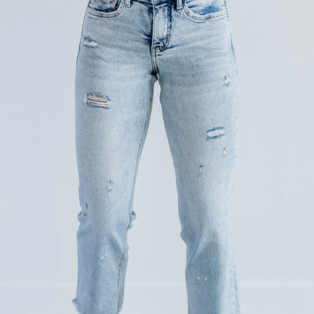Light Blue Distressed Women's Jeans